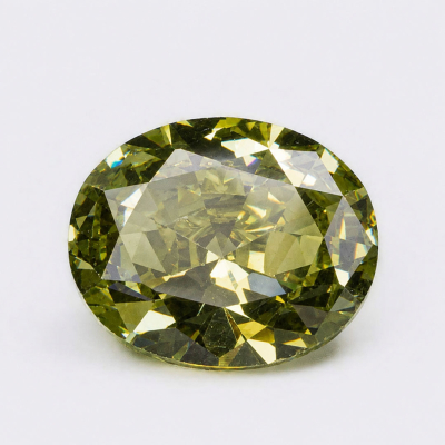 Zirkonia olivgrün oval 12x10